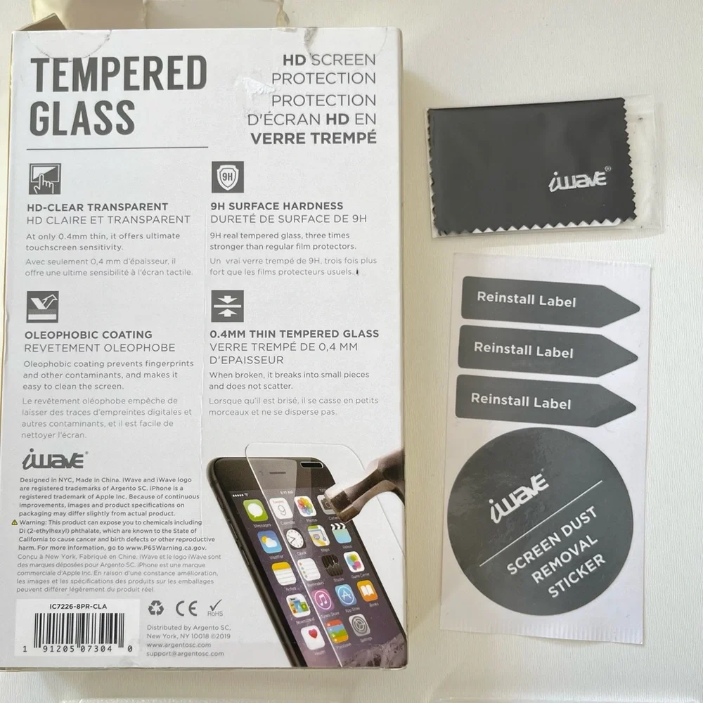 New iPhone Tempered Glass Screen Protector 8-Plus 3-Pack